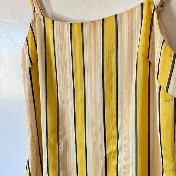 Superdown Revolve Stripe Sheath Dress Metallic Yellow Pink - Picture 5 of 11